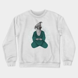 almost meditating dog 3 Crewneck Sweatshirt